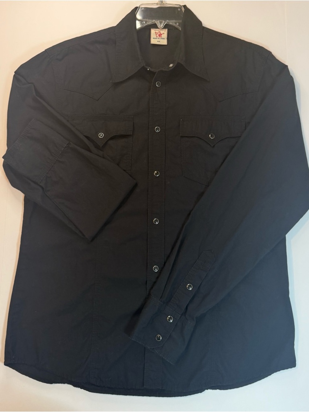 True Religion Men’s Western Black Long Sleeve Shirt Button Size XXL Pearl Snap